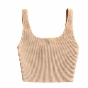 Babaton sculpt knit square neck crop tank